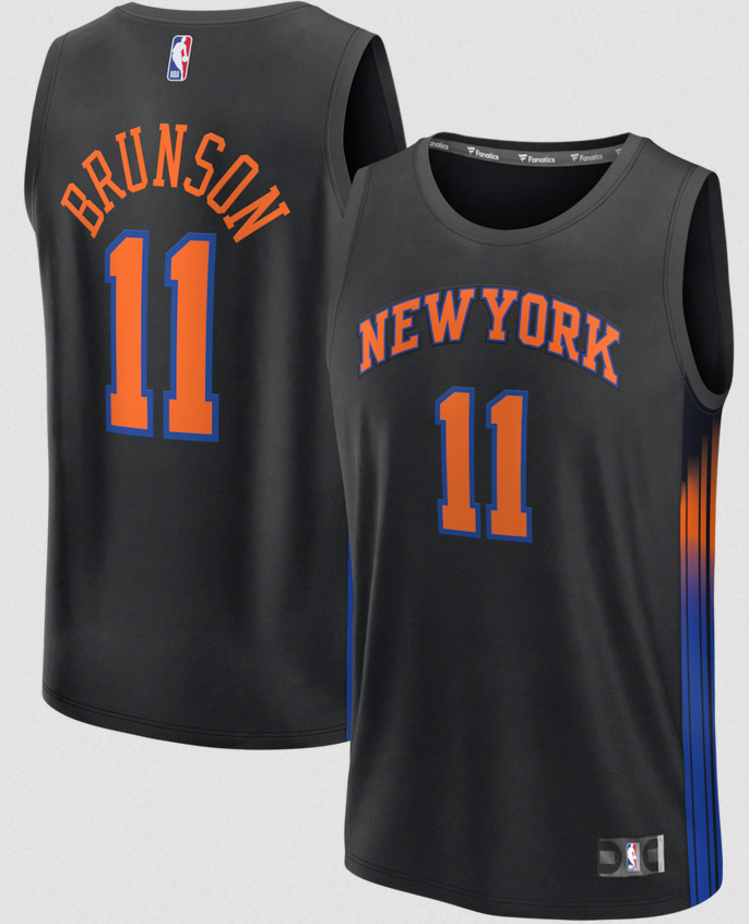 Men New York Knicks #11 Jalen Brunson  black Fanatics Fast Break 2026 Jersey